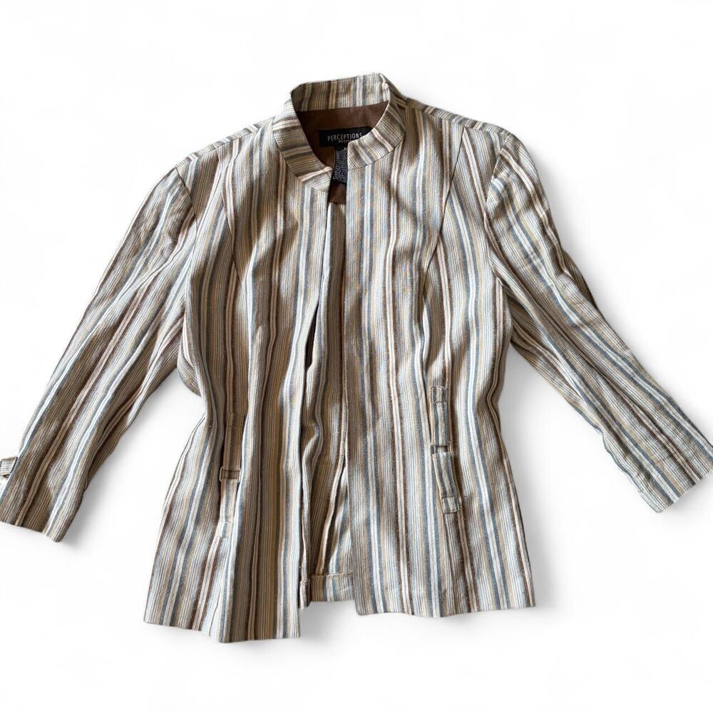 Perceptions striped button up blazer Size 8
